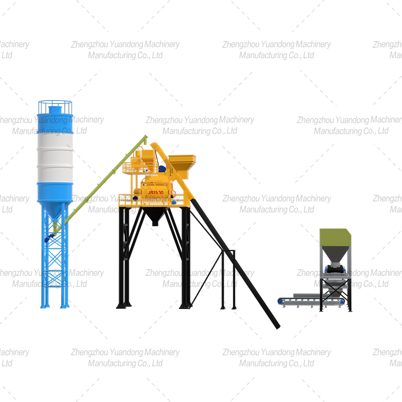 HZS-75 (1500+3 silos) simple concrete mixing plant