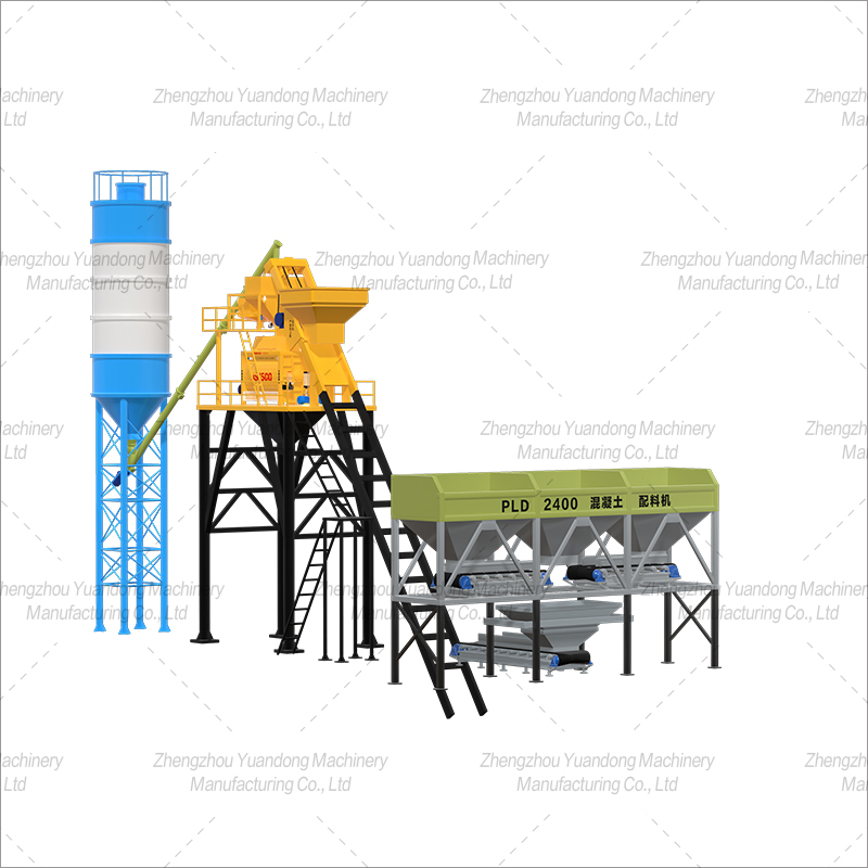 HZS-75 (1500+3 silos) simple concrete mixing plant(圖1)