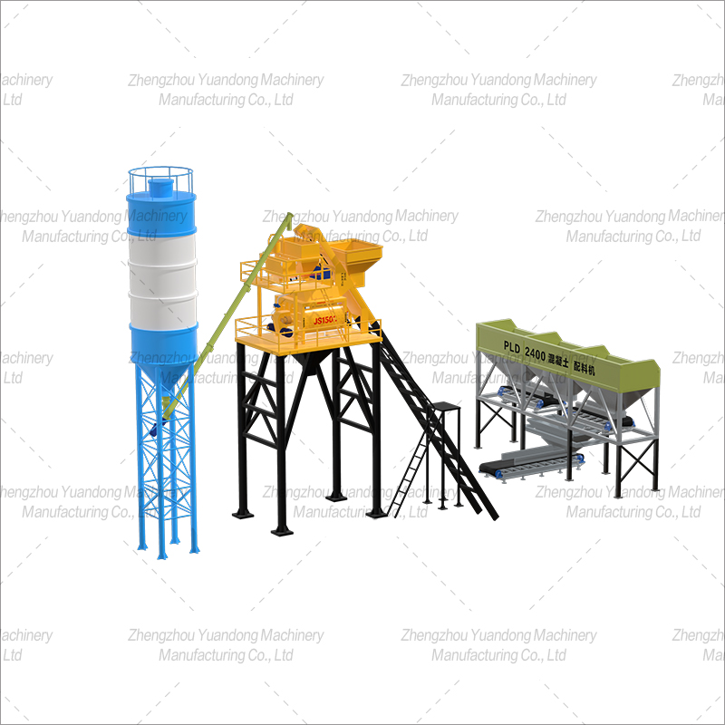 HZS-75 (1500+3 silos) simple concrete mixing plant(圖4)