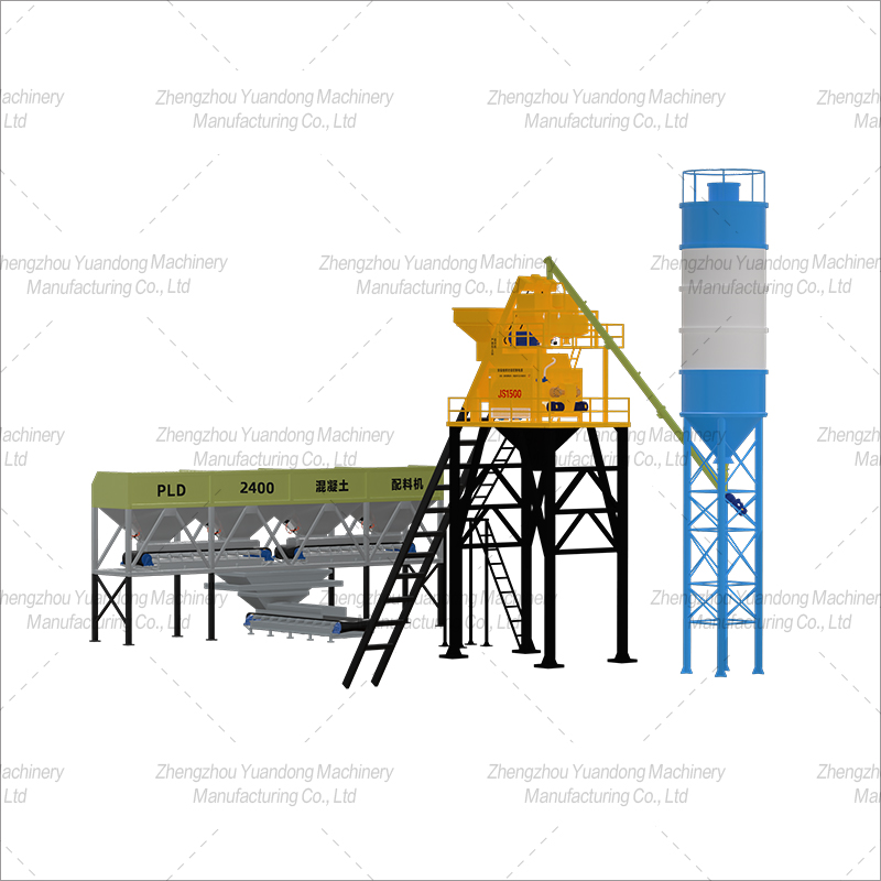 HZS-75(1500+4 silos) simple concrete mixing plant(圖3)