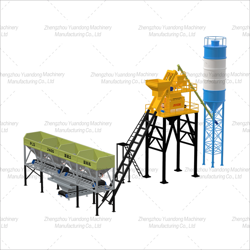 HZS-75(1500+4 silos) simple concrete mixing plant(圖4)